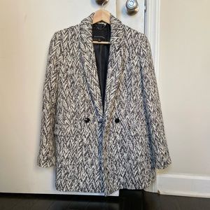 BANANA REPUBLIC Tweed Jacket Chevron Pattern Coat